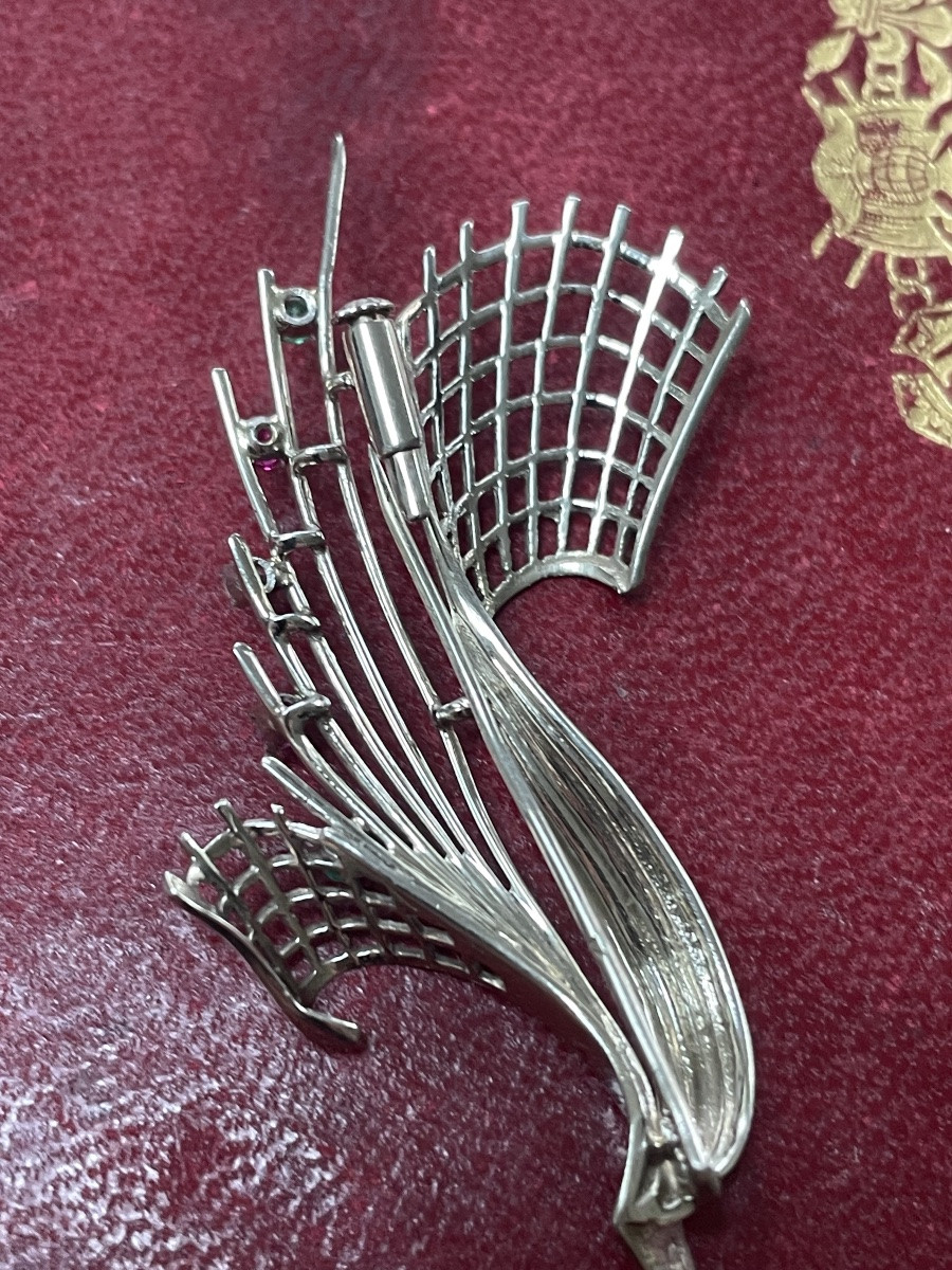 White Gold And Gemstones Brooch-photo-3