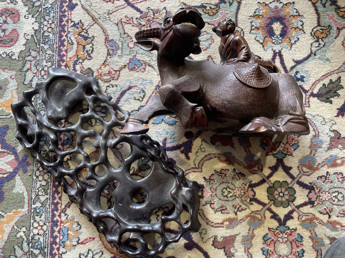 Bugle And Child Asian Woodcarving-photo-5