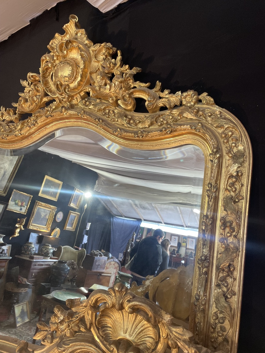 Large 19th Century Gilded Mirror-photo-5
