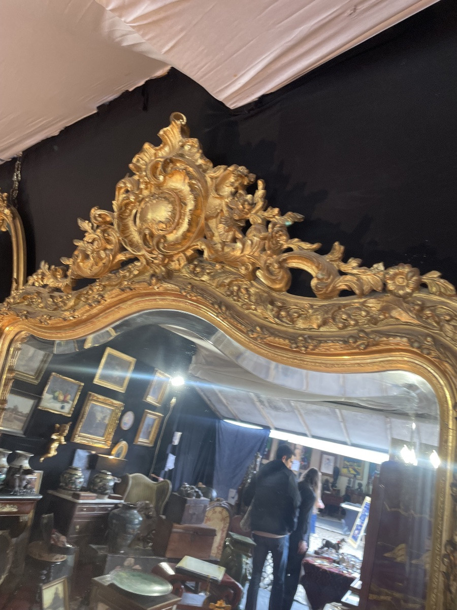Large 19th Century Gilded Mirror-photo-6