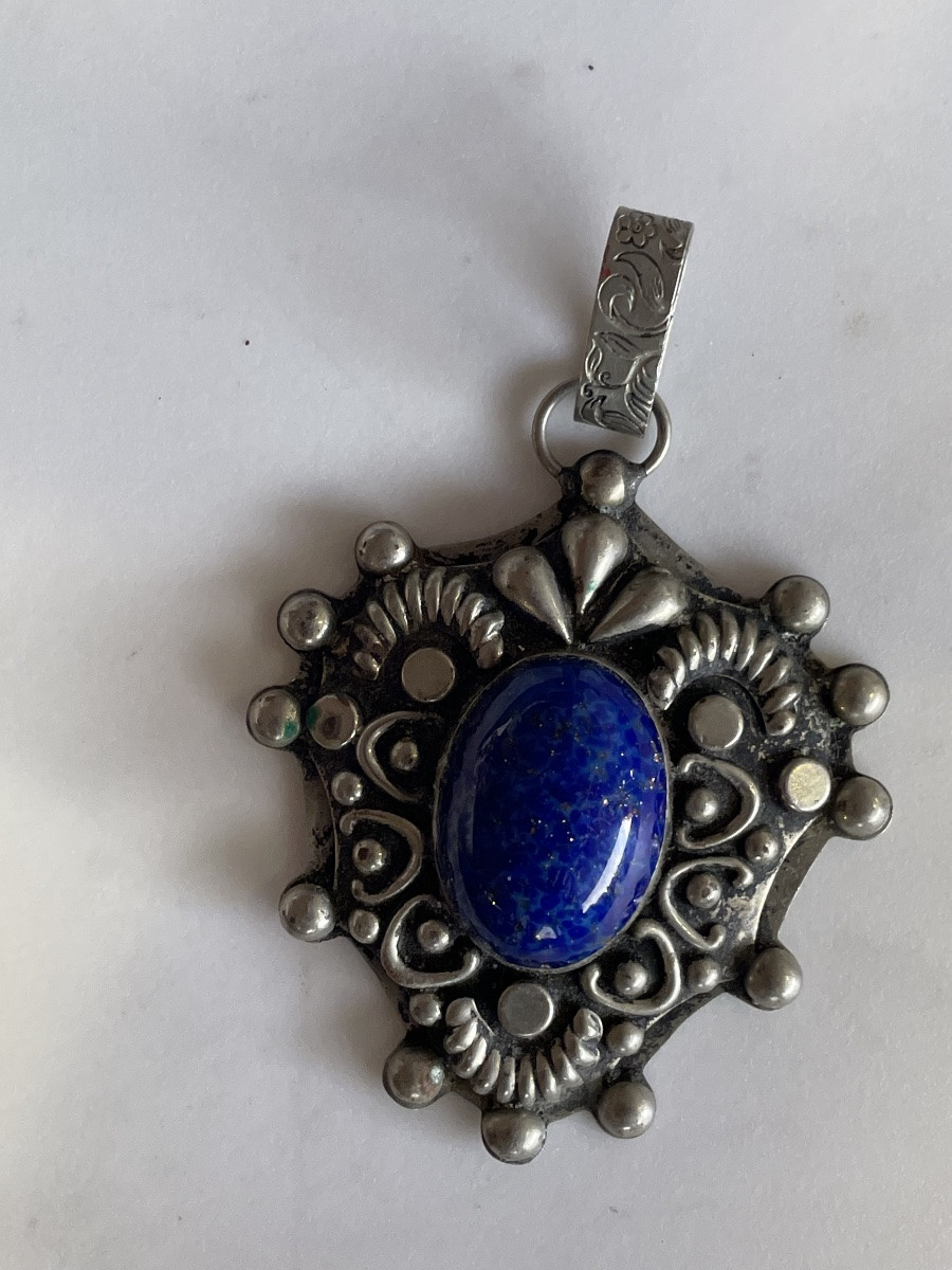 Lapiz Lazuli Silver Pendant-photo-3