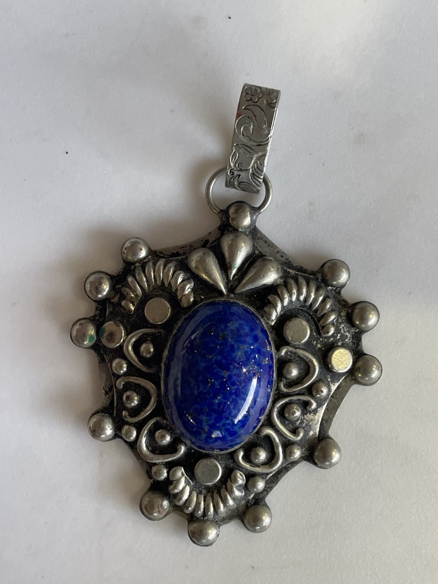 Lapiz Lazuli Silver Pendant-photo-4
