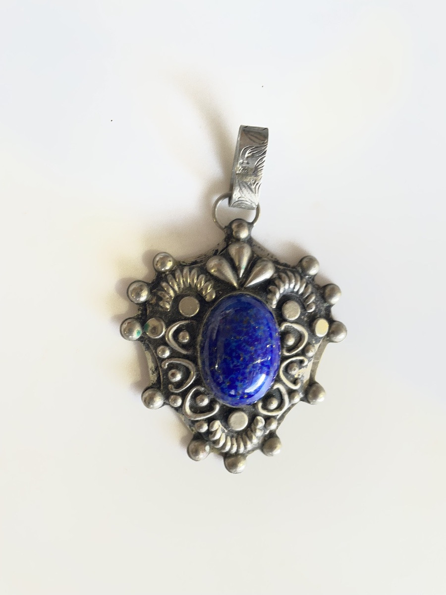Lapiz Lazuli Silver Pendant-photo-2