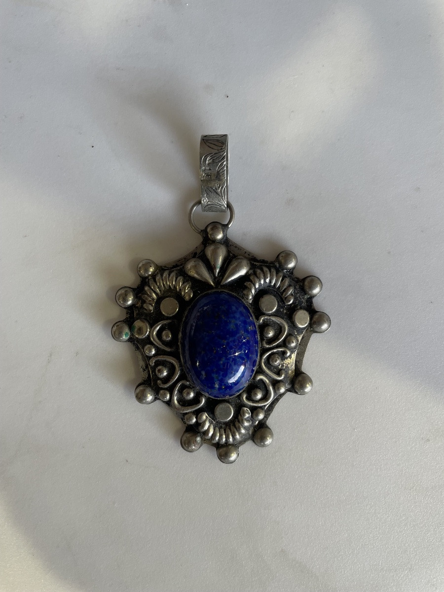 Lapiz Lazuli Silver Pendant-photo-3