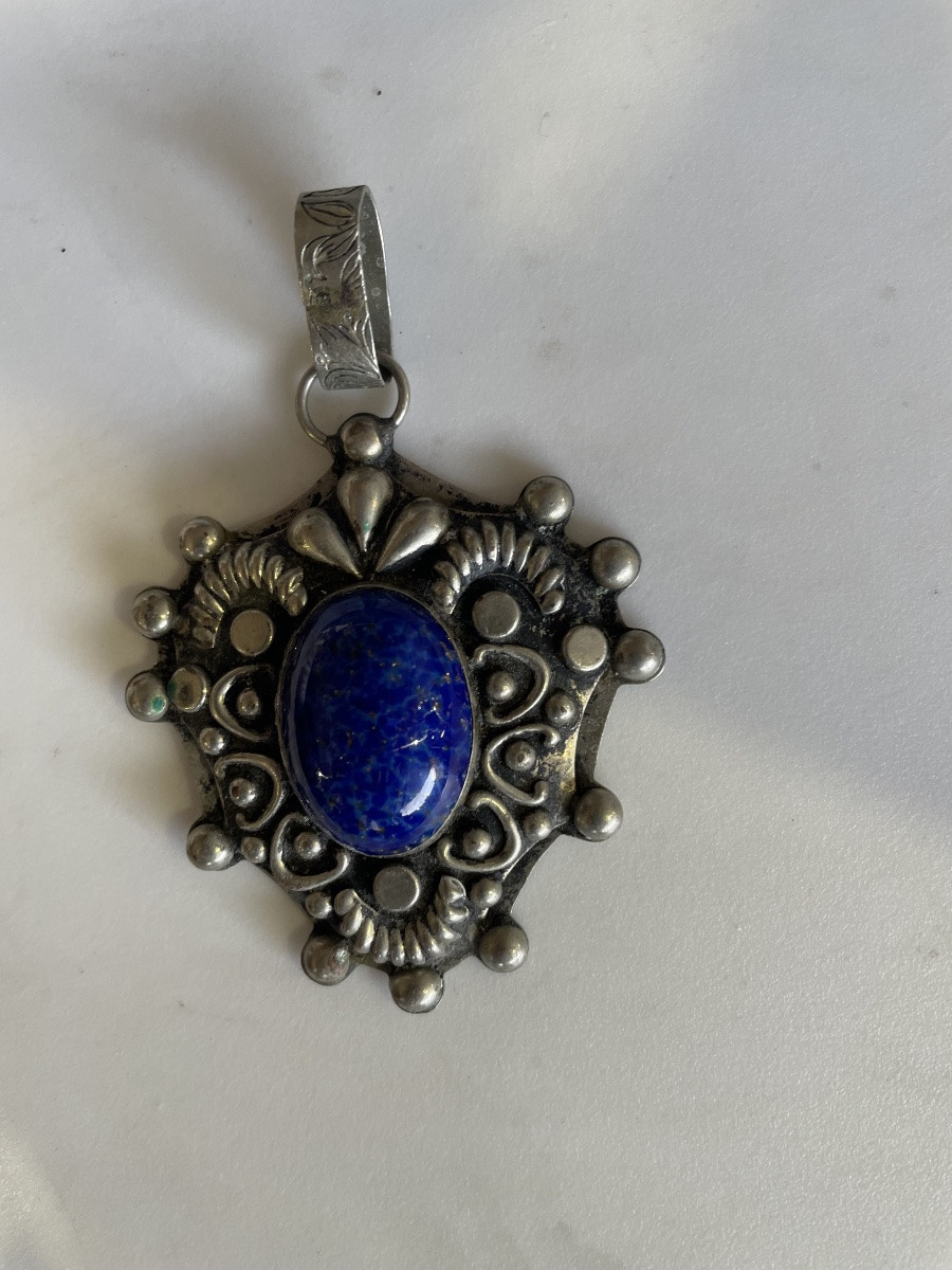 Lapiz Lazuli Silver Pendant-photo-5