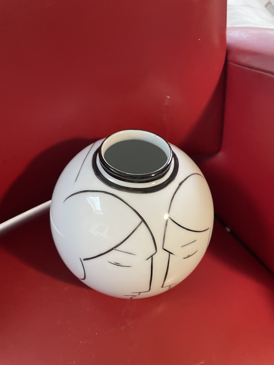 Vase boule porcelaine de Limoges M.S -photo-4