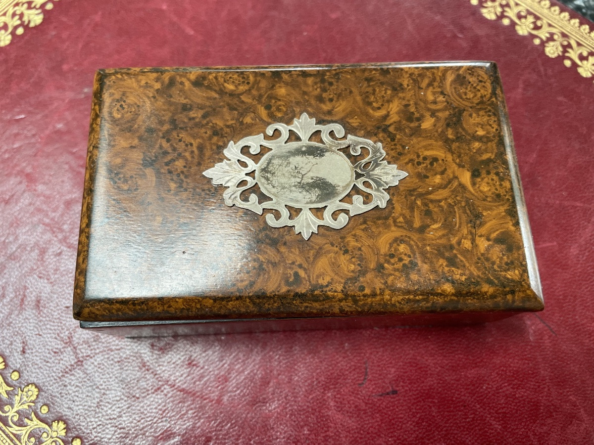 Wood And Silver Stamp Box-photo-3
