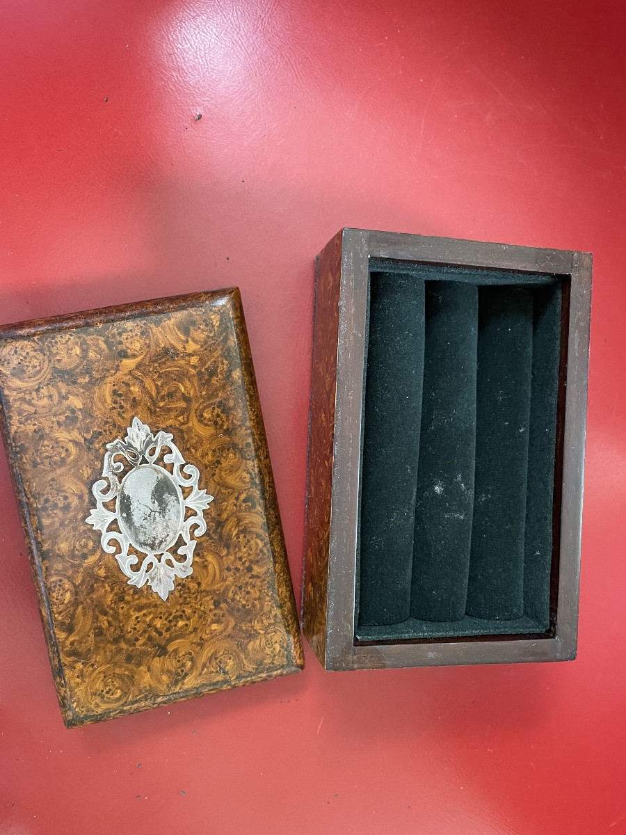 Wood And Silver Stamp Box-photo-1