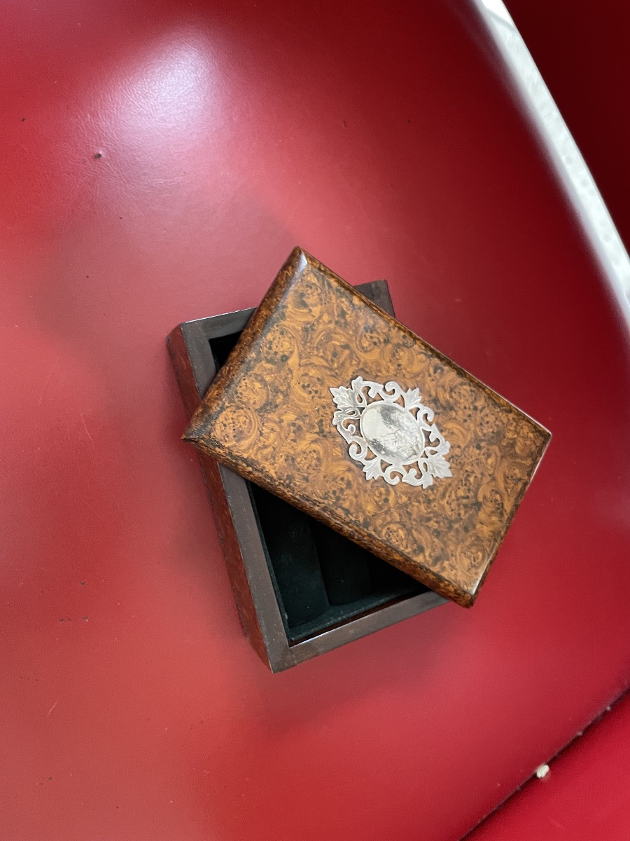 Wood And Silver Stamp Box-photo-3