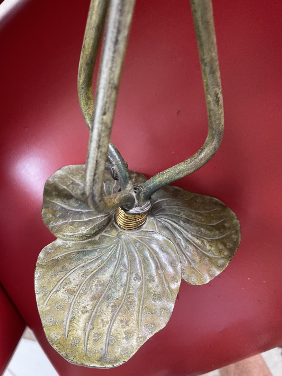 Art Nouveau Water Lily Lamp-photo-3