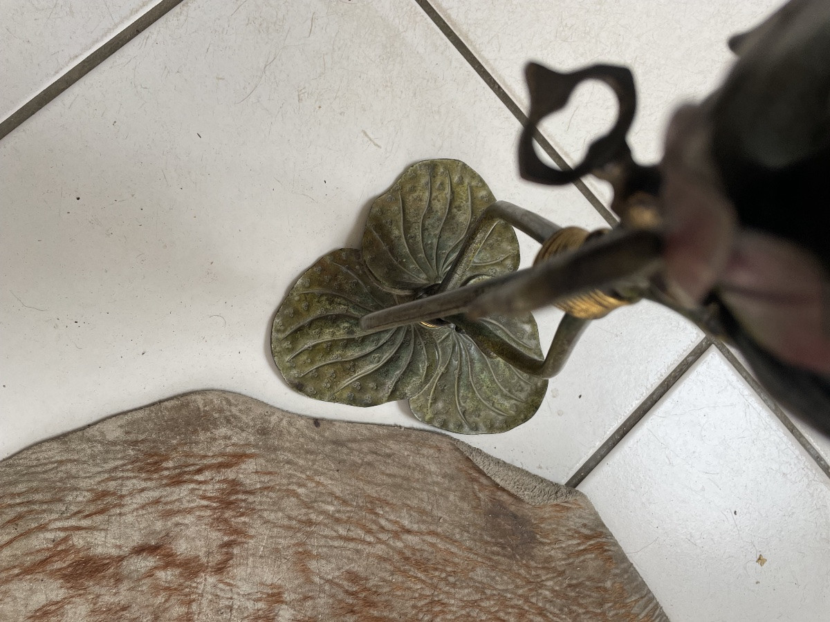 Art Nouveau Water Lily Lamp-photo-4