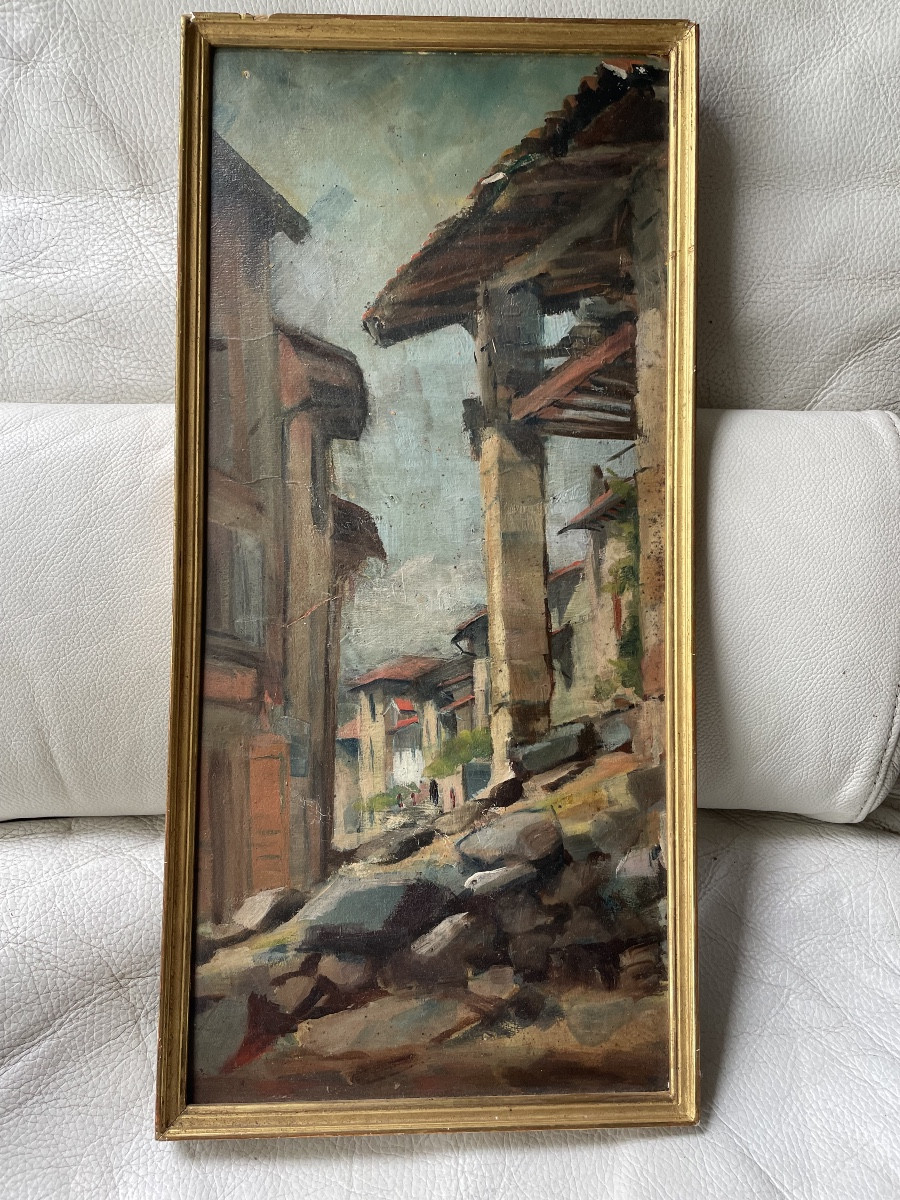 Tableau village et ses ruines 