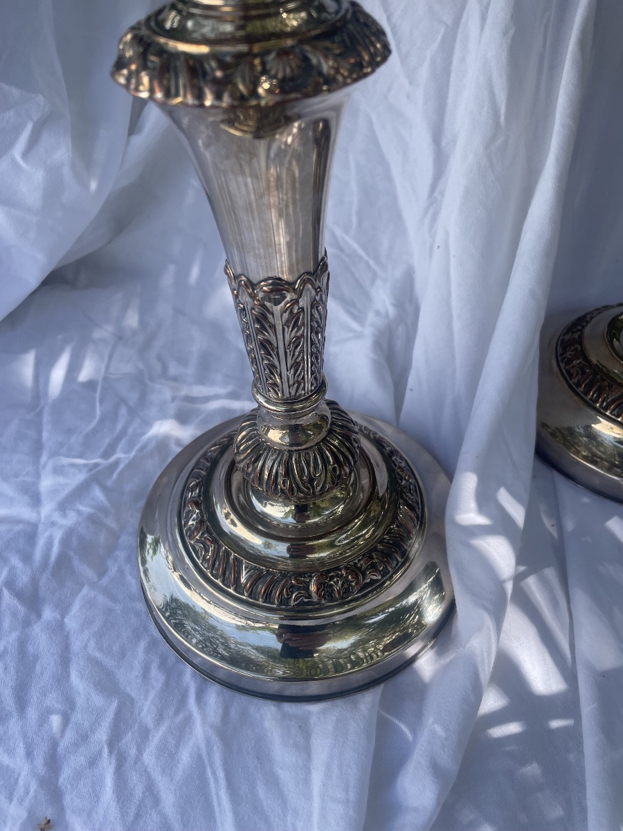 Pair Of L XV Style Candelabra And Candlesticks-photo-2