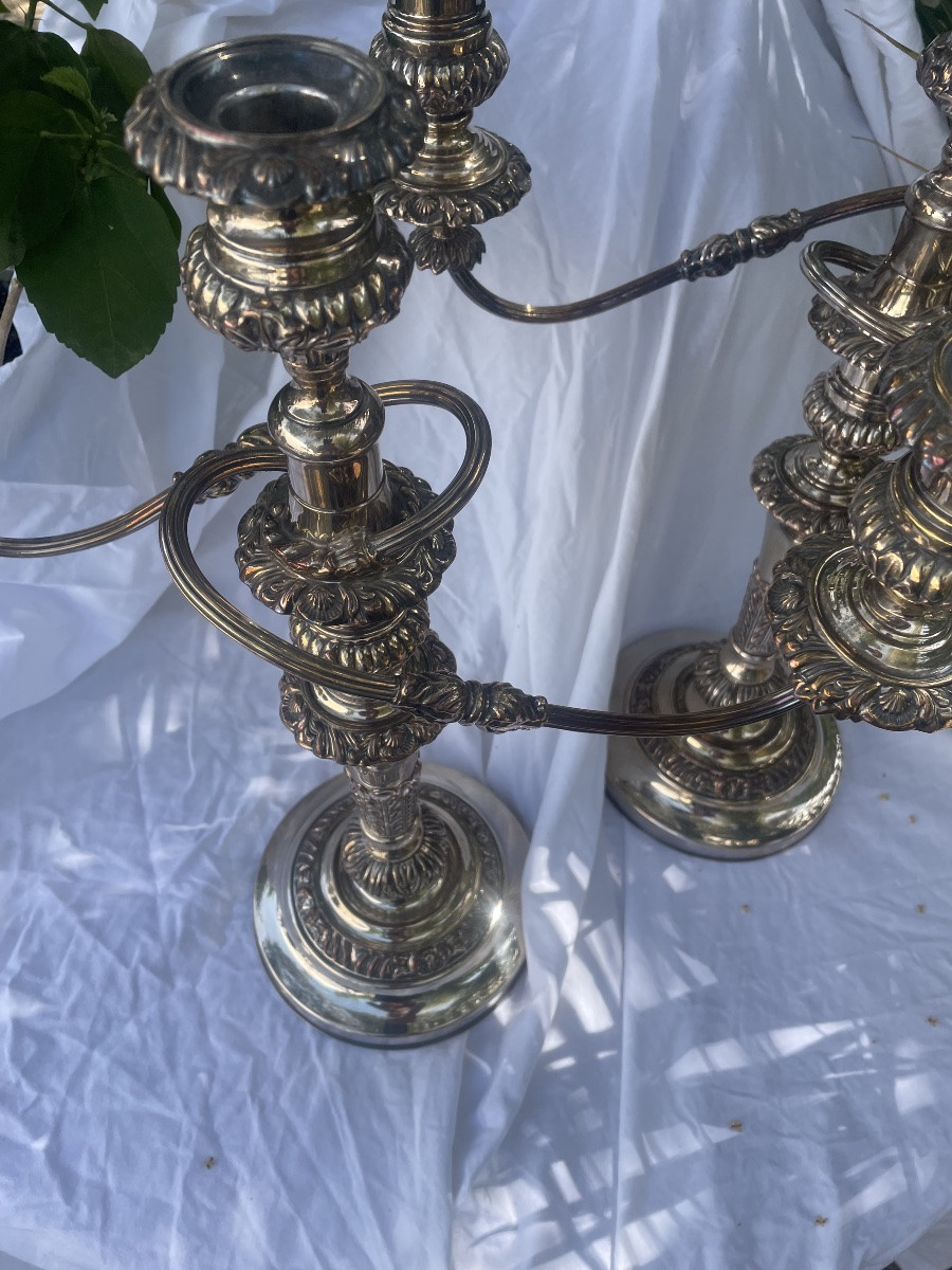 Pair Of L XV Style Candelabra And Candlesticks-photo-3