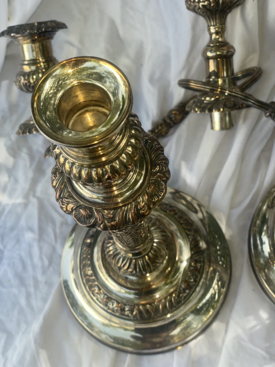 Pair Of L XV Style Candelabra And Candlesticks-photo-1