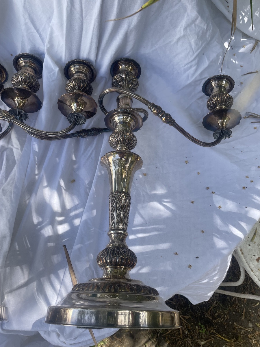 Pair Of L XV Style Candelabra And Candlesticks-photo-5