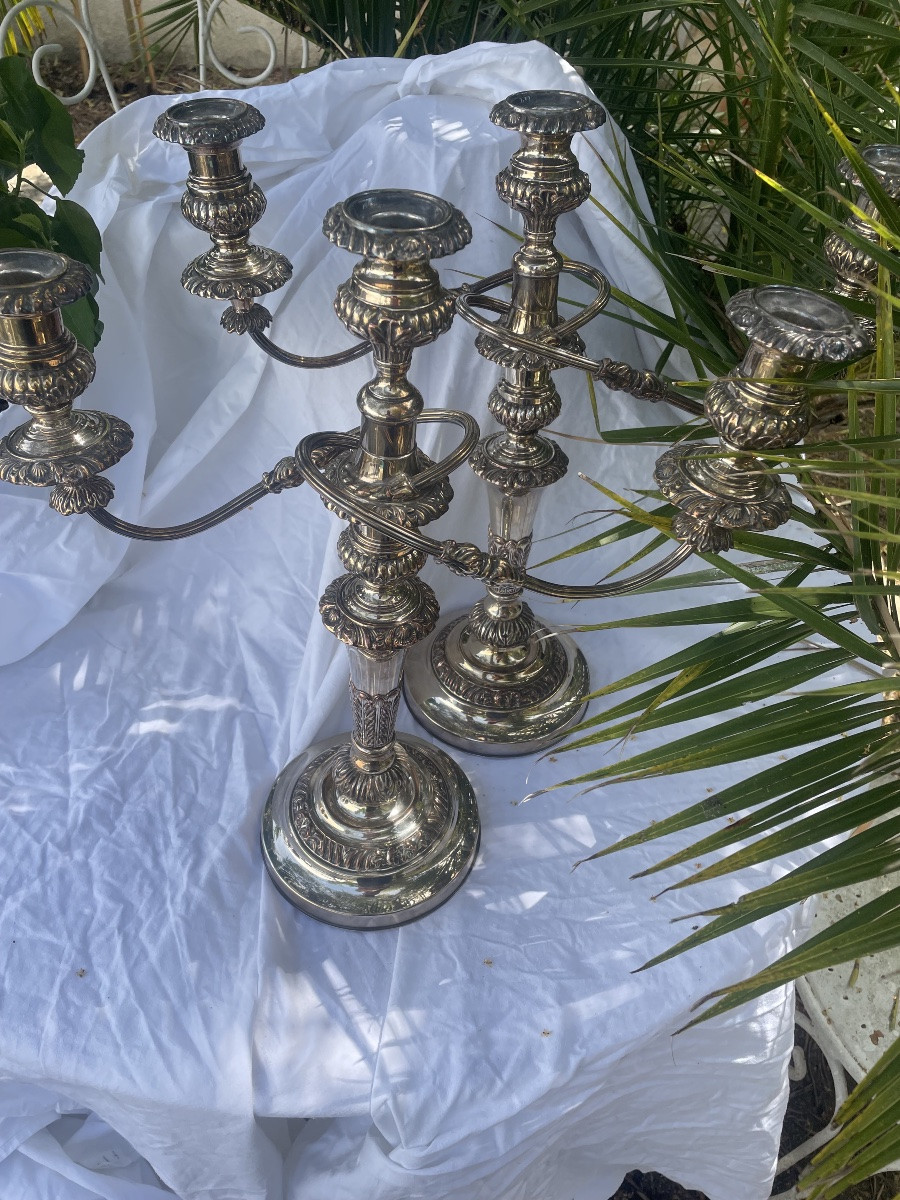 Pair Of L XV Style Candelabra And Candlesticks-photo-6