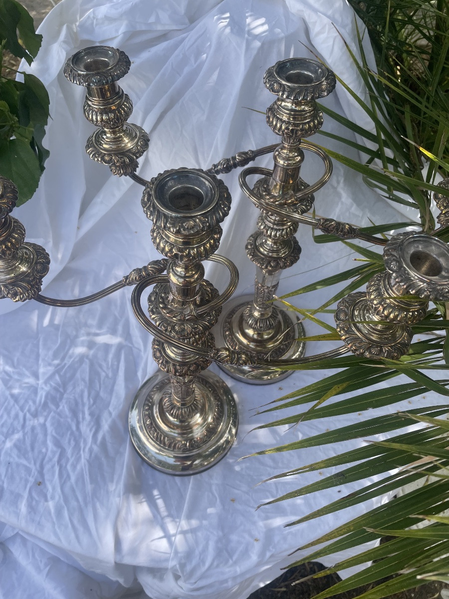 Pair Of L XV Style Candelabra And Candlesticks-photo-8