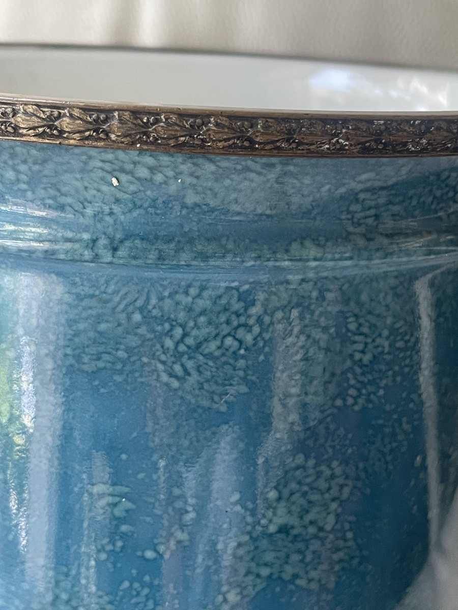 Pot faïence et métal Limoges  -photo-4