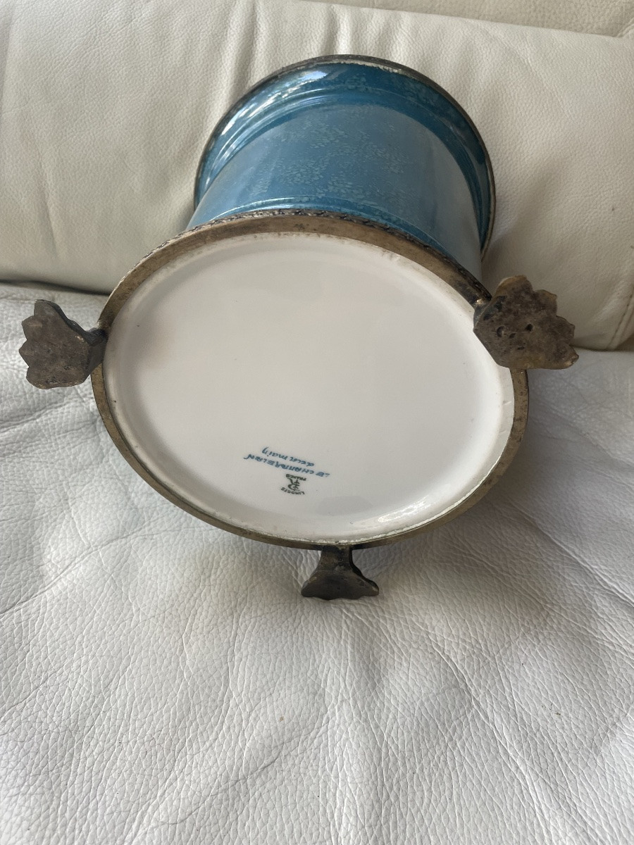 Pot faïence et métal Limoges  -photo-5