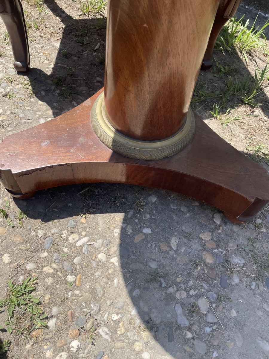 Ensemble de 4 fauteuils et guéridon empire -photo-2