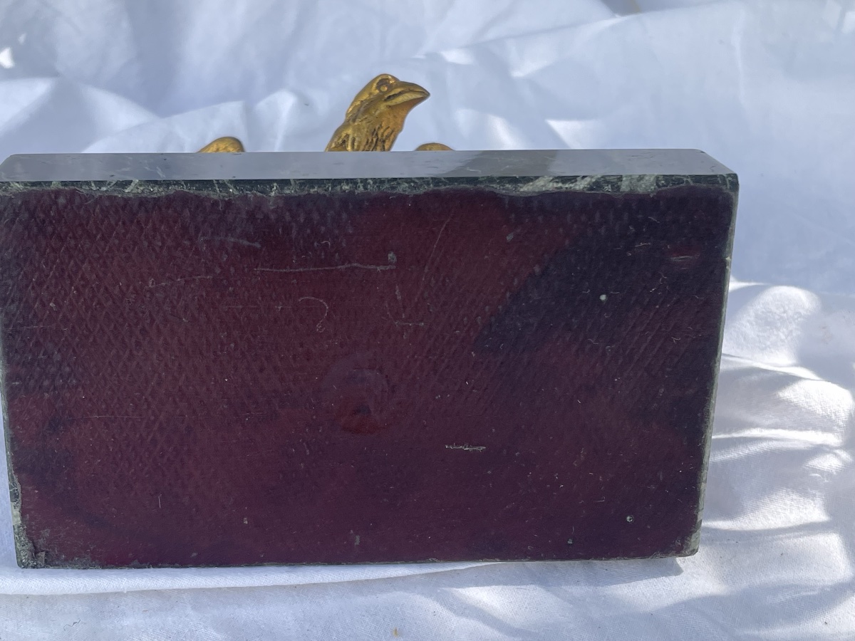 Presse papier de bureau aigle bronze doré -photo-1