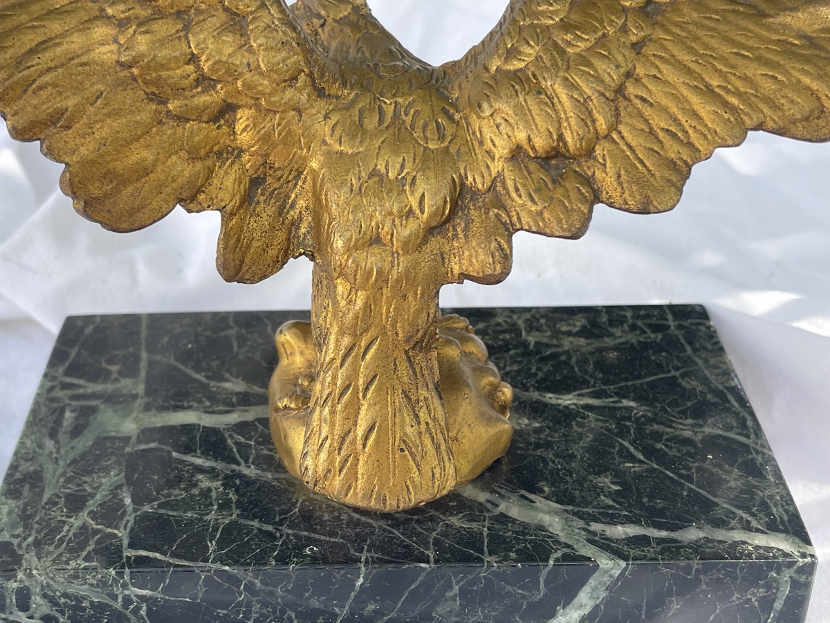Presse papier de bureau aigle bronze doré -photo-6