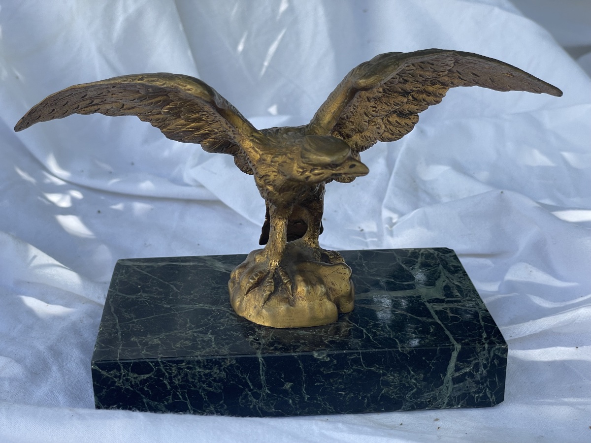 Presse papier de bureau aigle bronze doré -photo-7