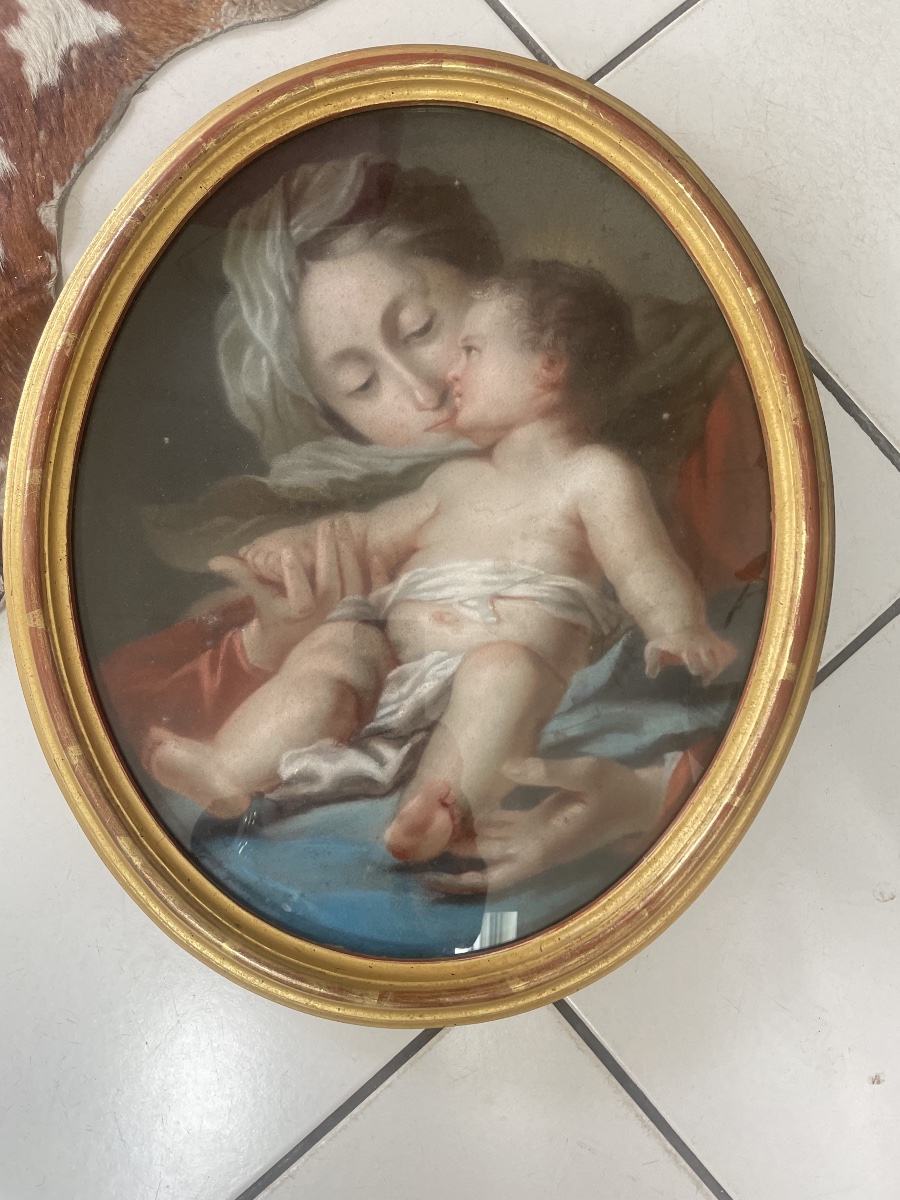 Pastel Virgin And Child-photo-3