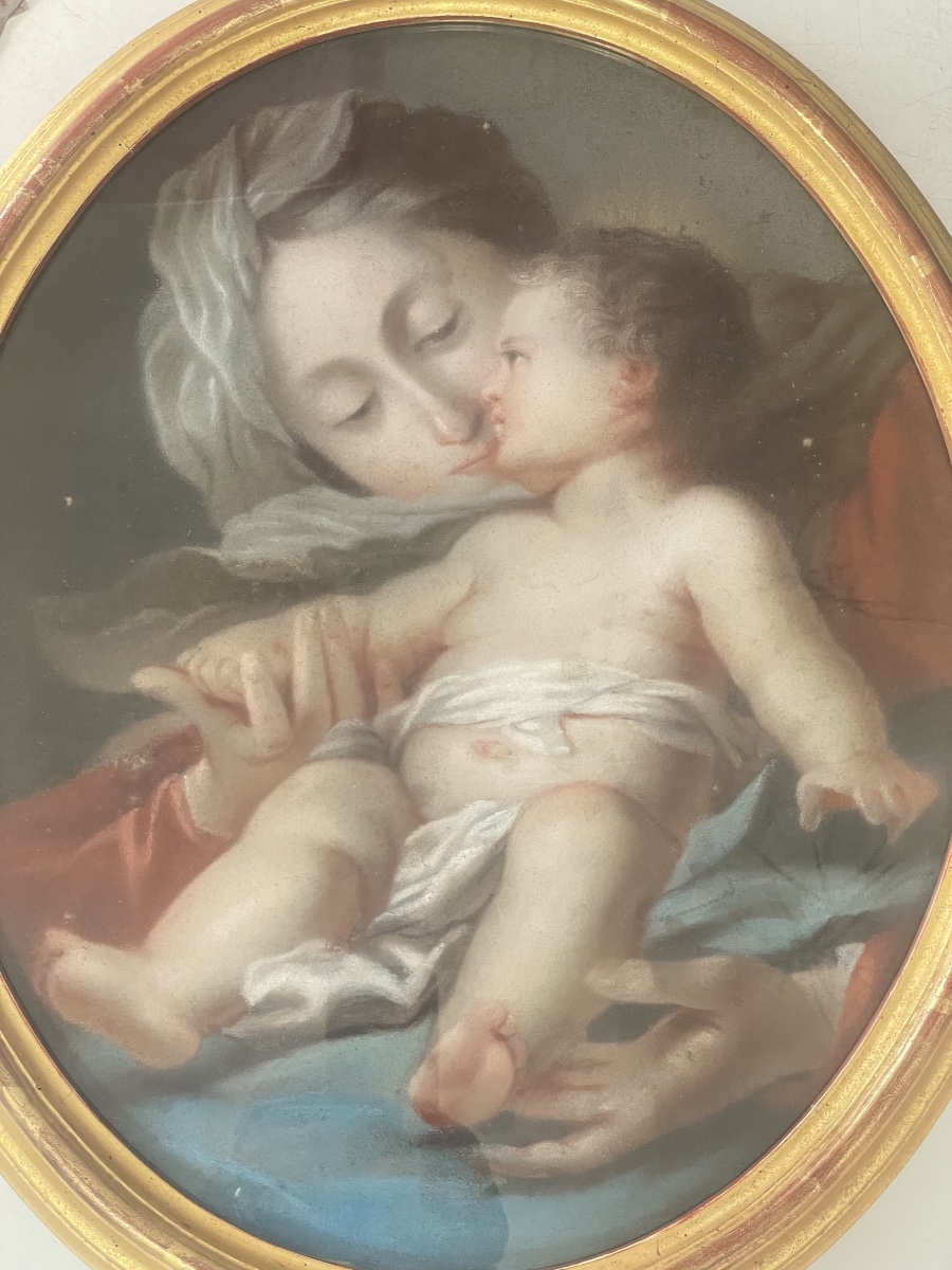 Pastel Virgin And Child-photo-3