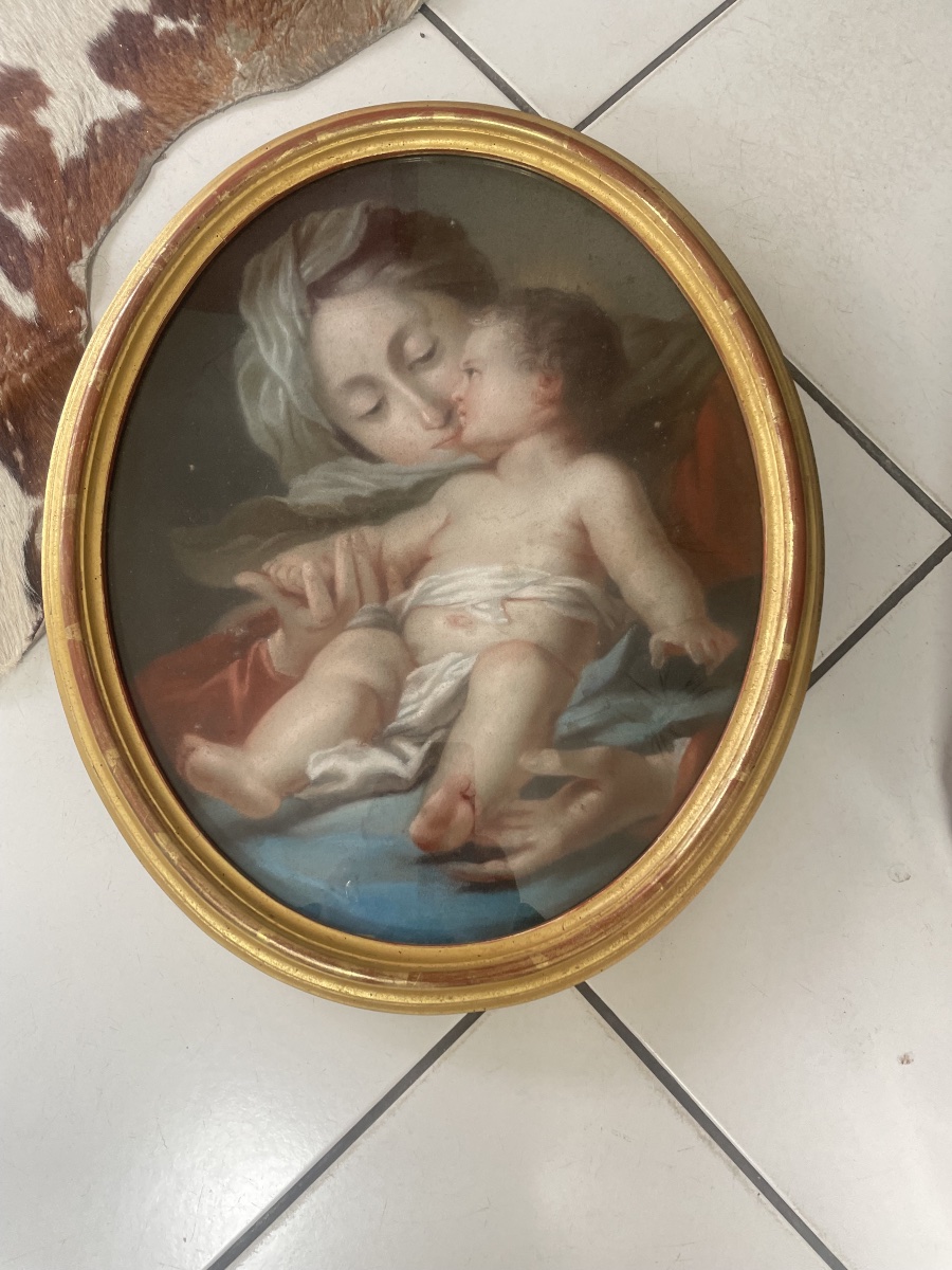 Pastel Virgin And Child-photo-4