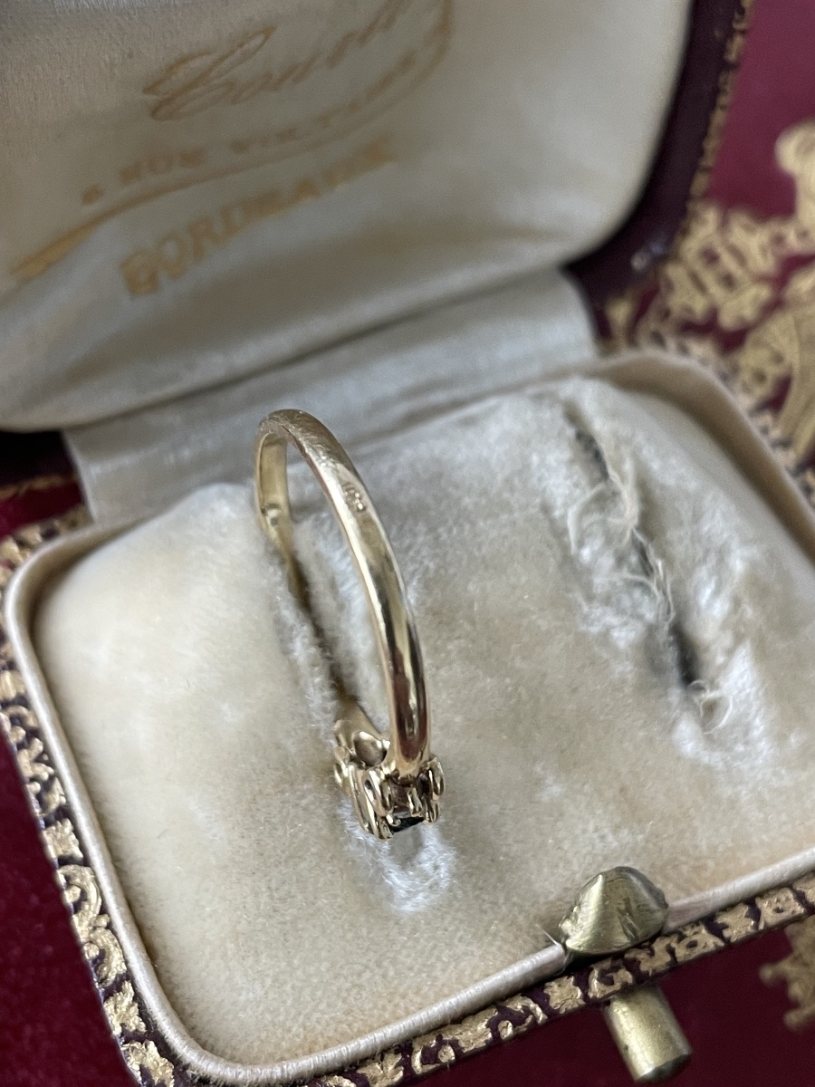 Bague or saphir et diamants -photo-1