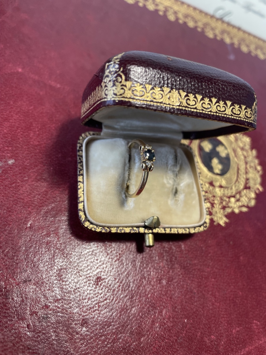 Bague or saphir et diamants -photo-5