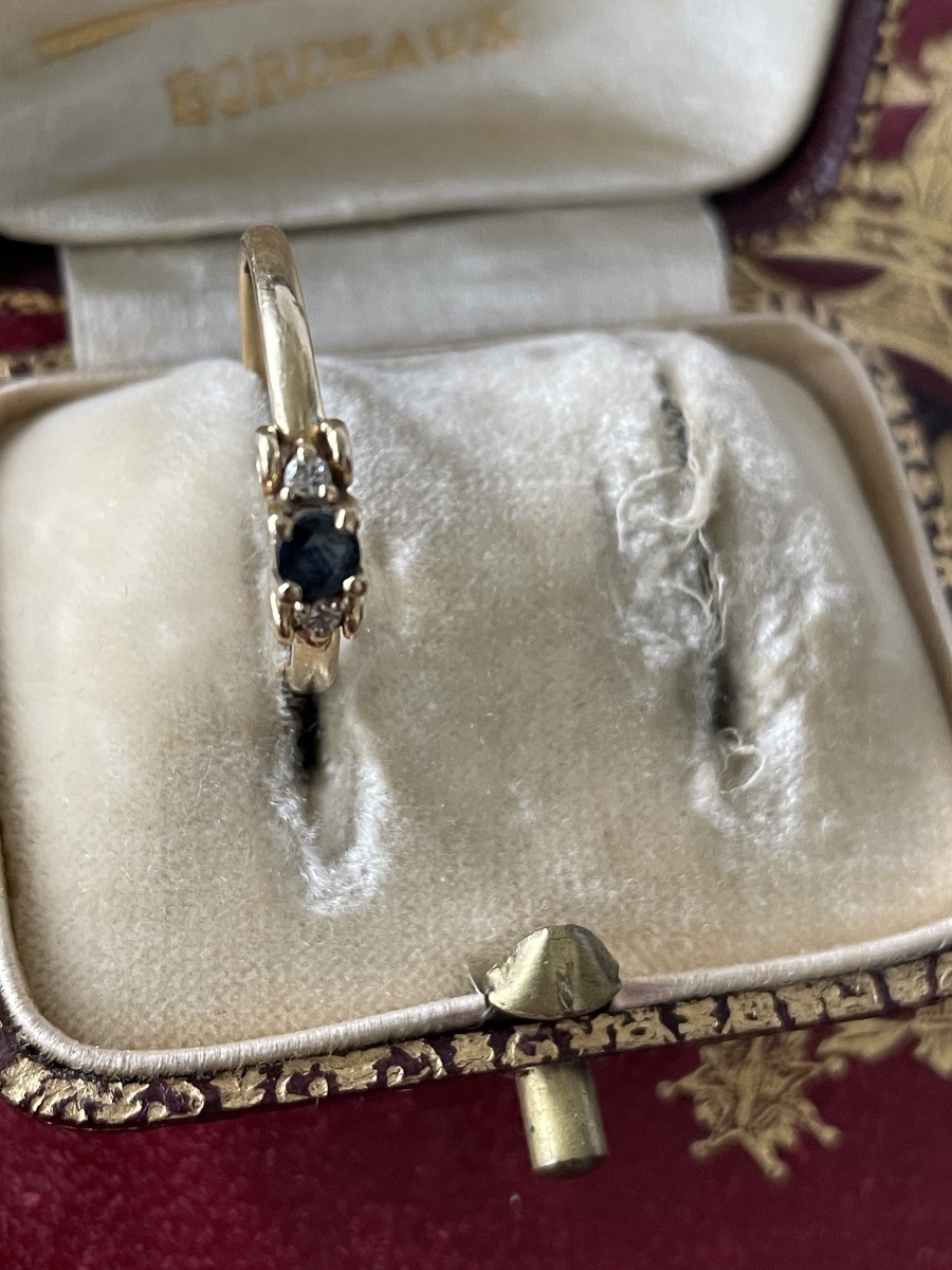 Bague or saphir et diamants -photo-6