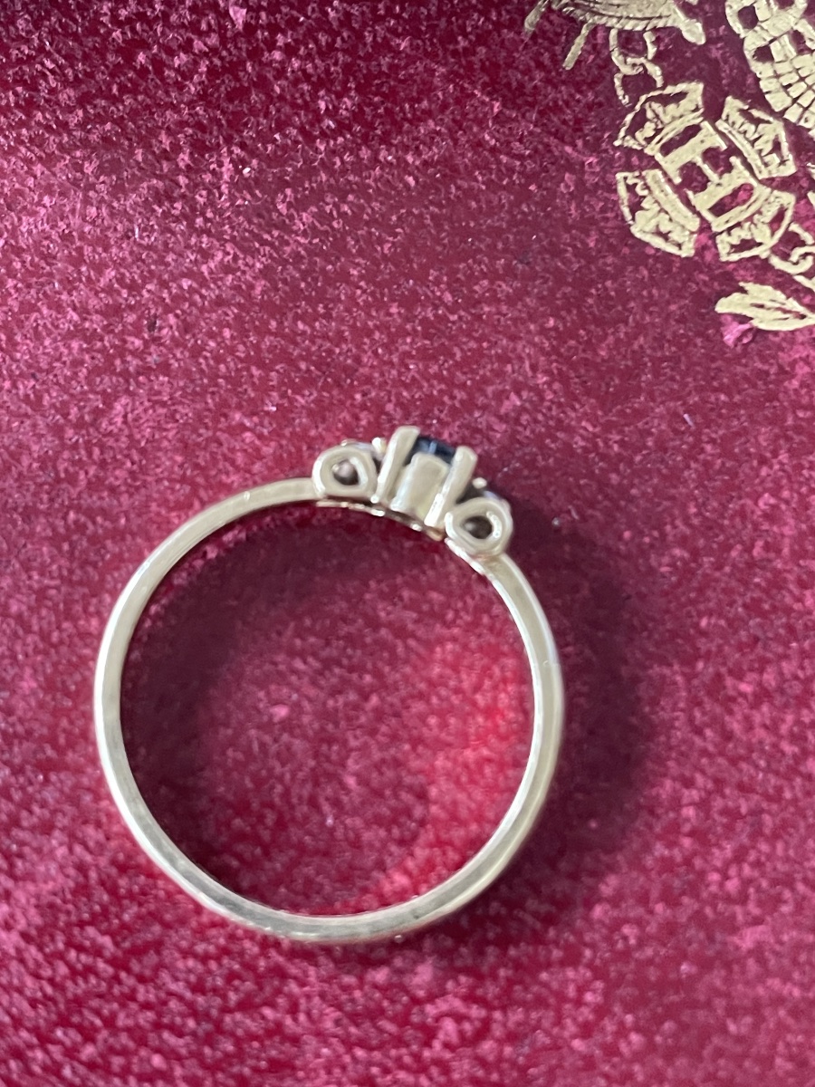 Bague or saphir et diamants -photo-7