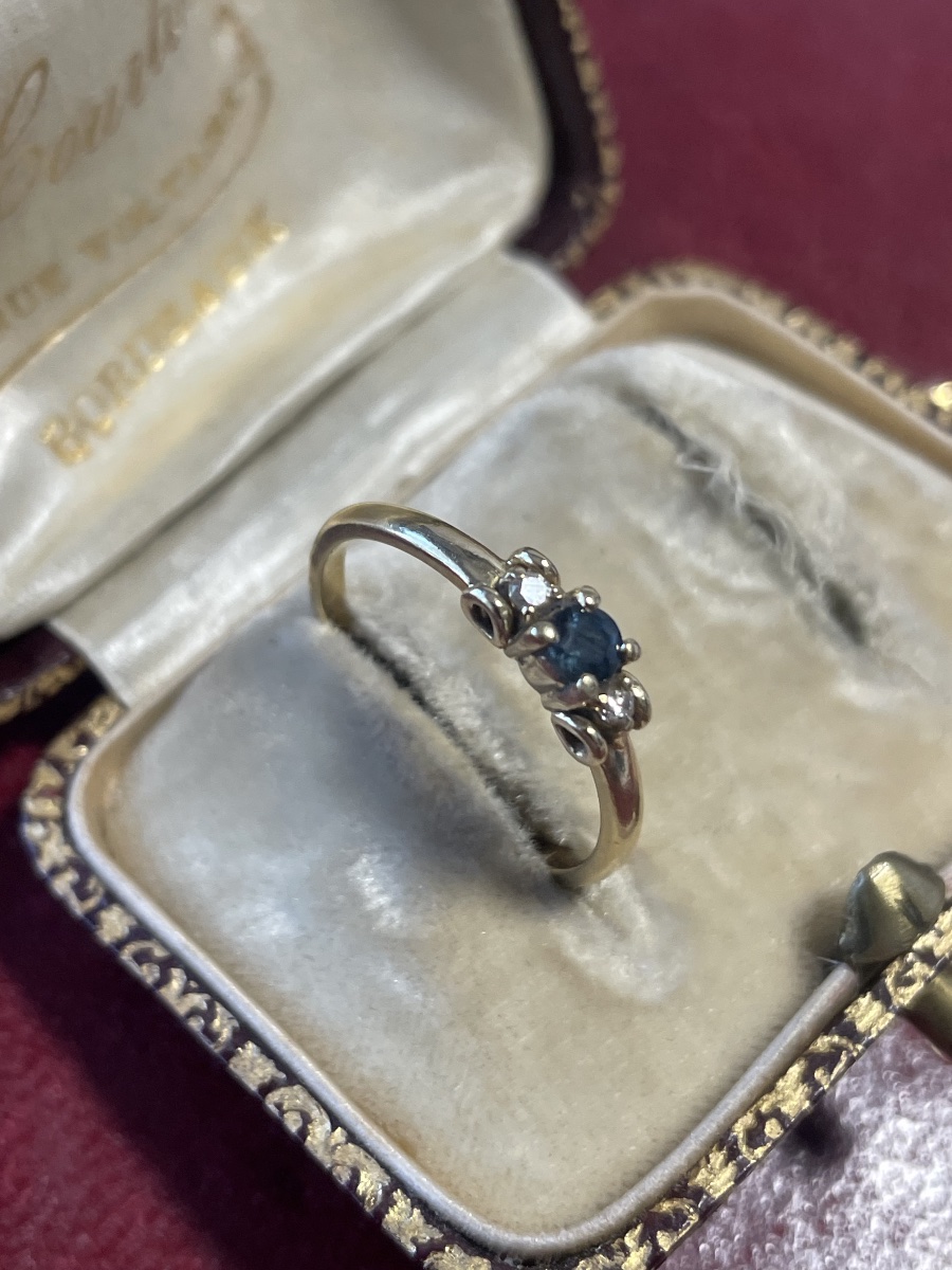 Gold Sapphire And Diamond Ring
