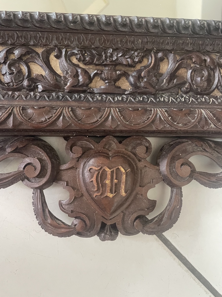 Wooden Mirror With Cherubs-photo-3