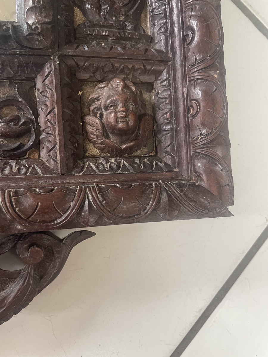 Wooden Mirror With Cherubs-photo-4