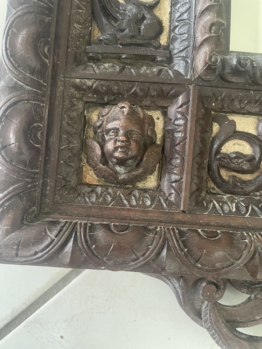 Wooden Mirror With Cherubs-photo-1