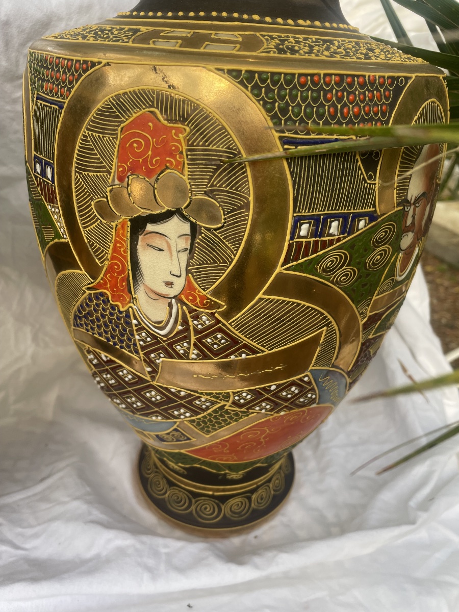 Paire de grands vases de Satsouma Japon -photo-6