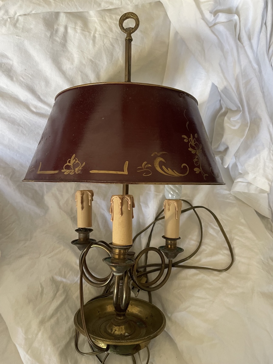Hot Water Bottle Lamp With Hunting Motifs 