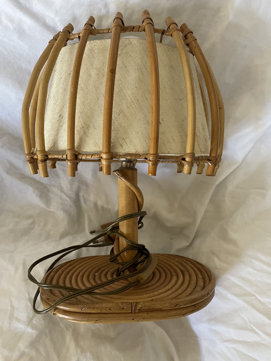 Rattan Lamp By Louis Sognot -photo-3