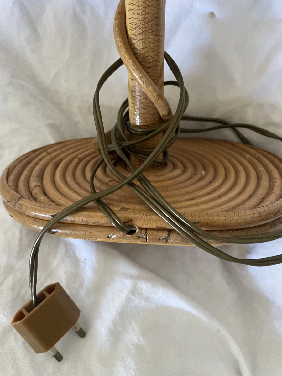 Rattan Lamp By Louis Sognot -photo-2