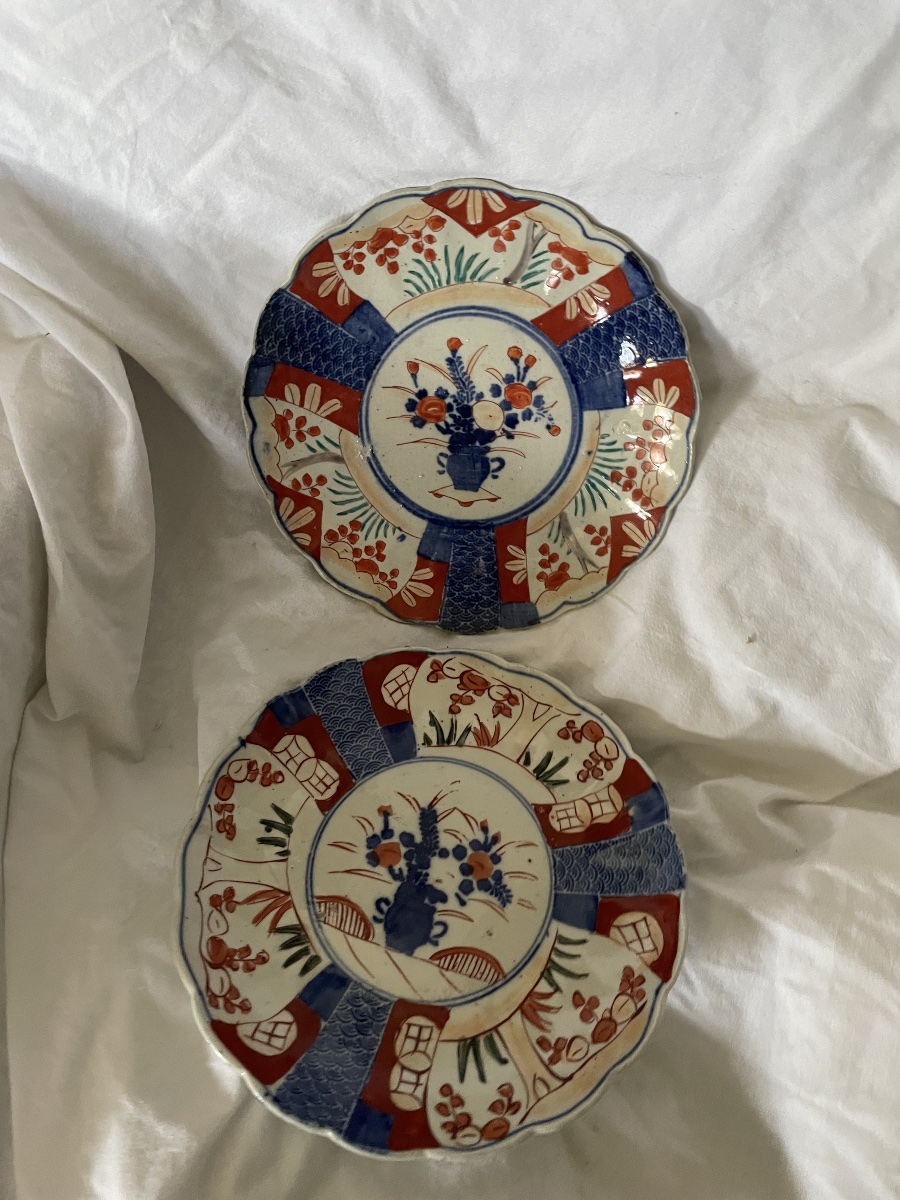 Pair Of Imari Porcelain Plates 
