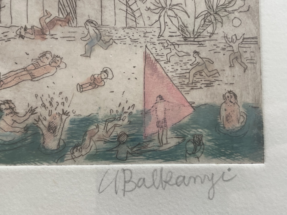Lithograph By Suzanne Balkanyi: Menton -photo-2