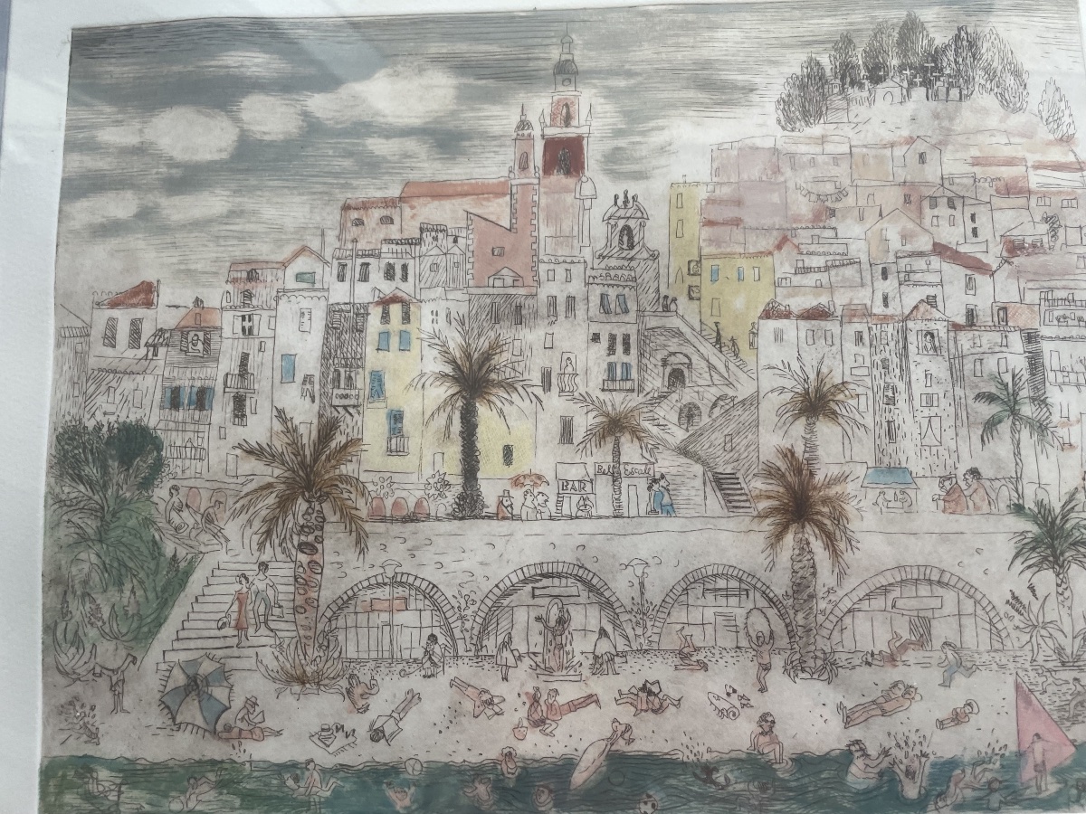 Lithograph By Suzanne Balkanyi: Menton -photo-4