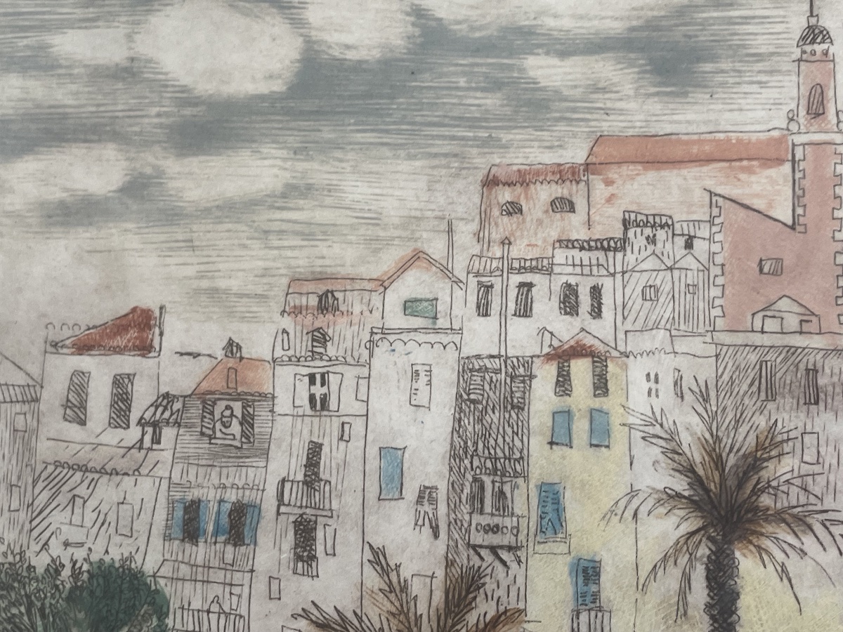 Lithograph By Suzanne Balkanyi: Menton -photo-1