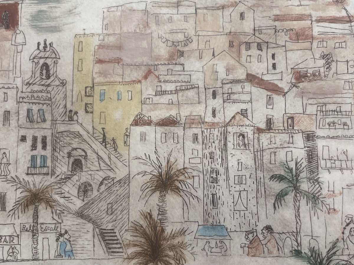Lithograph By Suzanne Balkanyi: Menton -photo-3