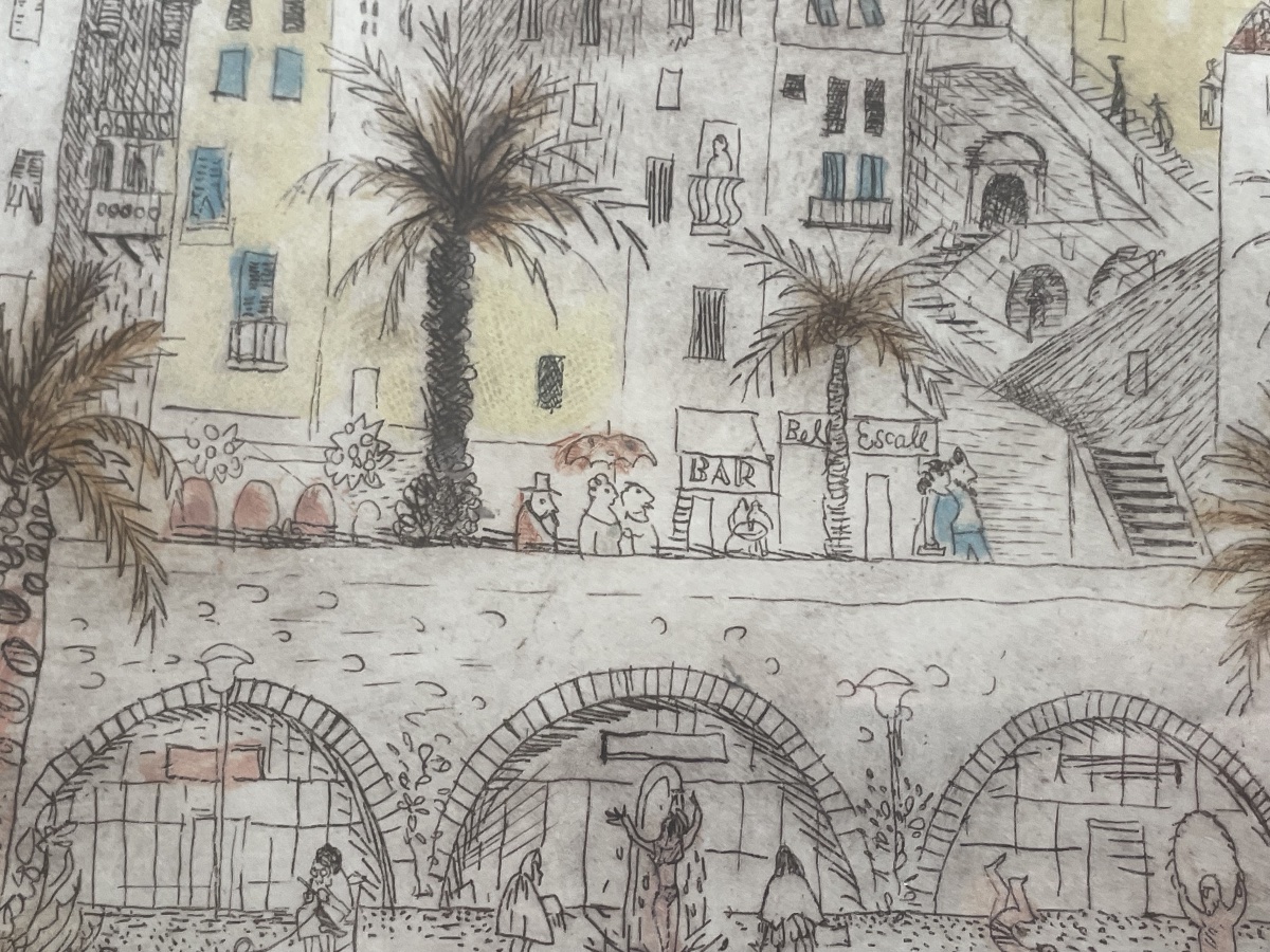 Lithograph By Suzanne Balkanyi: Menton -photo-4