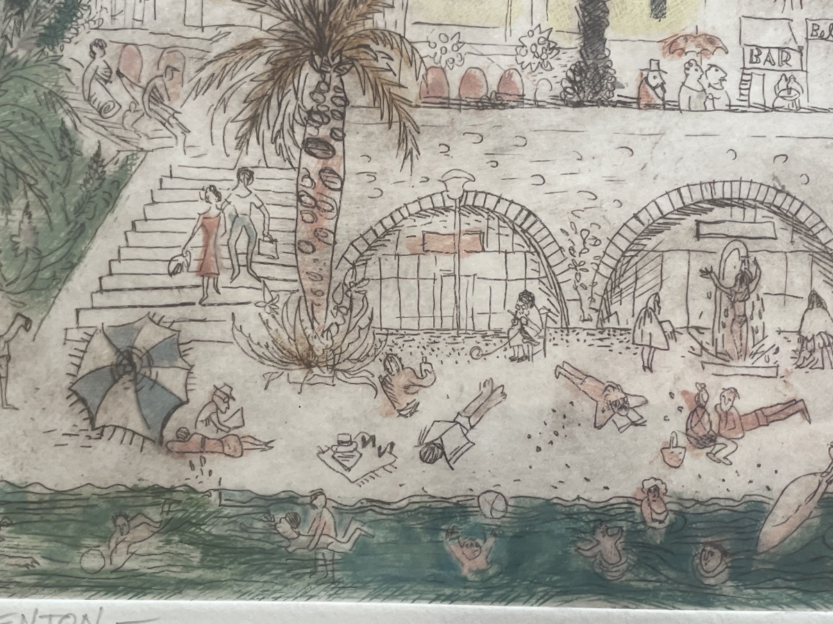 Lithograph By Suzanne Balkanyi: Menton -photo-5